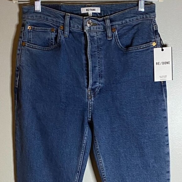 Re/Done Denim - Re/Done 90's High Rise Ankle Crop with Raw Hem Size 29